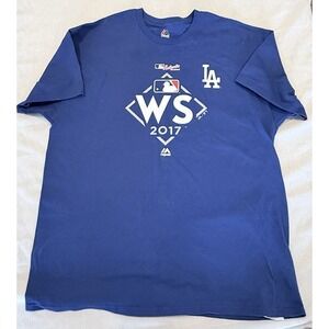 MLB  2017 WORLD SERIES LOS ANGELES DODGERS BLUE T-SHIRT MAJESTIC - SIZE XL - LA